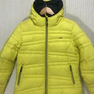 Lole‎ Womens Yellow Hooded Puffer Jacket Down Blend Insulated Ski Snowboard